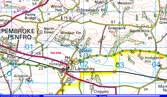 map of Lamphey