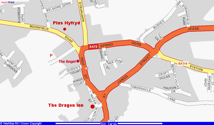 Map of Narberth Town Centre